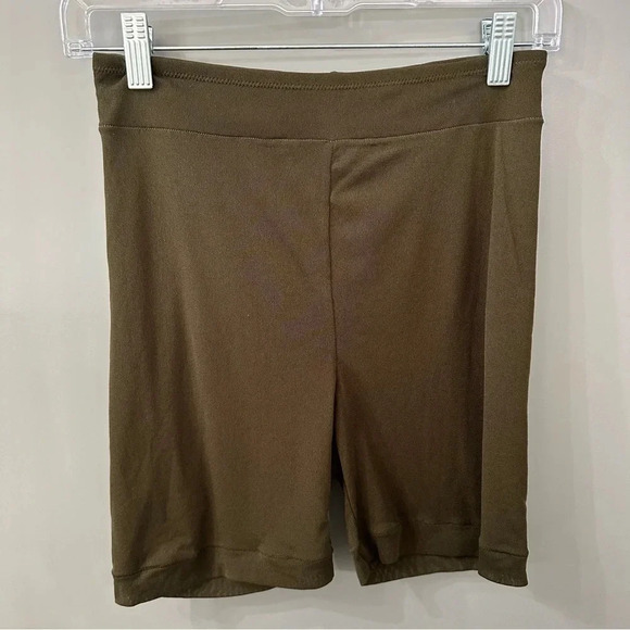 NWOT Intimately Free People Green Ribbed Sheer Biker Shorts Green Biker Shorts - Picture 1 of 3